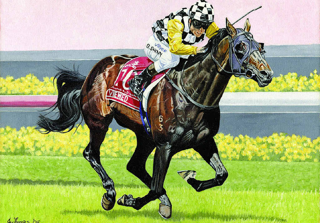 Artist Janet Thomas is commissioned to paint the portraits of Melbourne Cup winners. Artist Janet Thomas is commissioned to paint the portraits of Melbourne Cup winners.
